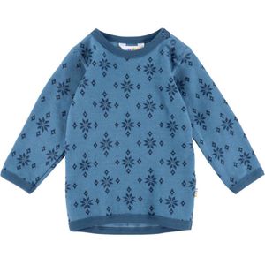 Joha Blouse - Wol/Katoen - Blauw m. Sneeuwvlokken - Joha - 60 - Shirts