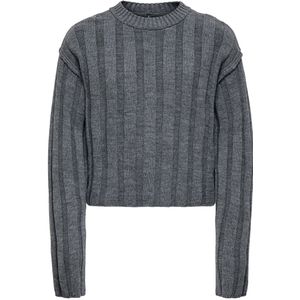 Kids Only Blouse - Gebreid - KogTessa - Donkergrijs Gevlekt - Kids Only - 9-10 jaar (134-140) - Shirts