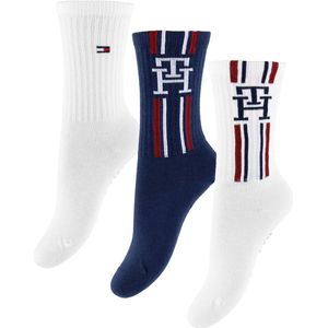 Tommy Hilfiger Sokken - 3-pack - Wit/Navy m. Strepen - Tommy Hilfiger - 27/30 - Sokken