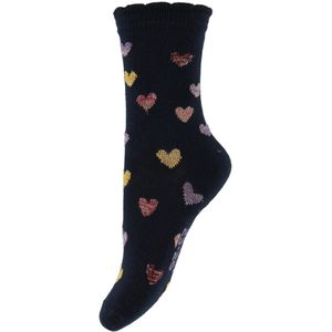 Melton Sokken - Navy m. Hartjes/Glitter - Melton - 15/16 - Sokken