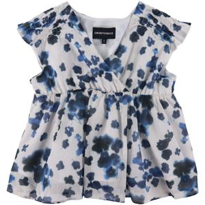 Emporio Armani Top - Wit/Blauw gebloemd - Emporio Armani - 10 jaar (140) - Tanktop