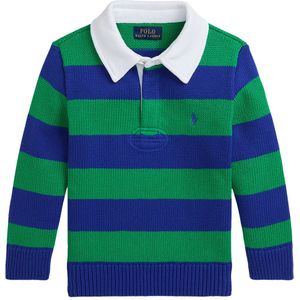 Polo Ralph Lauren Blouse - Gebreid - Groen/Blauw Gestreept - Polo Ralph Lauren - 10-12 jaar (140-152) - Shirts