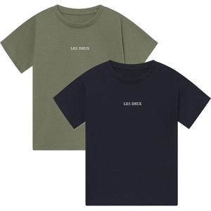 Les Deux T-shirts - 2-pack - Dexter - Dark Navy/Korstmos Green - Les Deux - 146/152 - T-Shirts