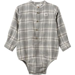 Sofie Schnoor Hemdromper - Khaki m. Ruiten - Sofie Schnoor - 62 - Romper L/S