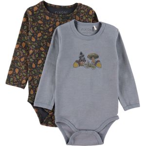 Fixoni Rompers l/s - 2-pack - Tradewinds/Ebony - Fixoni - 50 - Romper L/S