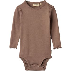 Wheat Romper l/s - Rib - Regitze - Toffee Brown - Wheat - 62 - Romper L/S