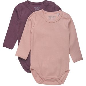 Minymo Romper l/s - 2-pack - Misty Rose - Minymo - 50 - Romper L/S