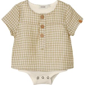 Lil' Atelier Hemdromper s/s - NbmHanson - Sage m. Ruiten - Lil Atelier - 56 - Romper S/S