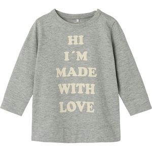 Name It Blouse - NbfLaba - Grijs Gevlekt m. Print - Name It - 1 jaar (80) - Shirts