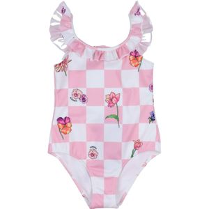 Versace Zwempak - Tutu Roze/Wit Geruit m. Bloemen - Versace - 14 jaar (164) - Badmode