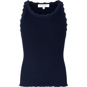 Rosemunde Top - Zijde/Katoen - Rib - Navy m. Veter - Rosemunde - 8 jaar (128) - Tanktop