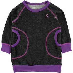 Katvig Sweatjurk - Antraciet Grijs/Paars - Katvig - 1 jaar (80) - Jurk