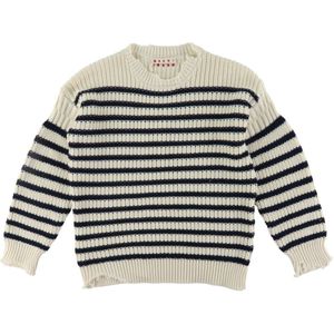 Marni Blouse - Gebreid - Off White/Navy Gestreept - Marni - 10 jaar (140) - Shirts