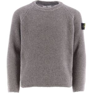 Stone Island Blouse - Wol/Viscose - Donkergrijs Gevlekt - Stone Island - 8 jaar (128) - Shirts