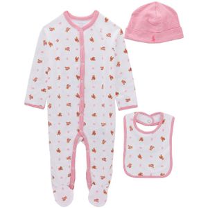 Polo Ralph Lauren Cadeaubox - 3 Onderdelen - Wit/Roze m. Knuffel - Polo Ralph Lauren - 68 - Boxpak