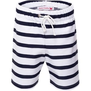 Petit Crabe - UV-werende zwemshort - Gestreept - Wit/Donkerblauw