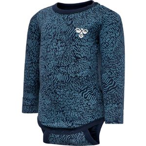 Hummel Romper l/s - hmlBONGO - Blauw m. Patroon - Hummel - 3 jaar (98) - Romper L/S