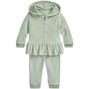 Polo Ralph Lauren Cardigan/Velours Broek - Dusty Groen - Polo Ralph Lauren - 74 - Cardigan