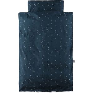 Nørgaard Madsens Beddengoed - Baby - Navy m. Witte Vogels - Nørgaard Madsens - Baby - Beddengoed - Baby