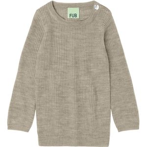FUB Blouse - Rib - Gebreid - Wol - Havermoutmelange - FUB - 62 - Shirts
