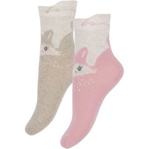 Minymo Sokken - 2-pack - Wild Rose m. Hert - Minymo - 15/18 - Sokken