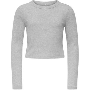 Kids Only Blouse - KogBina - Rib - Light Grey Melange - Kids Only - 9-10 jaar (134-140) - Shirts