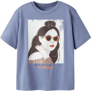 Name It T-Shirt - NkfObia - Blue Ice - Name It - 7-8 jaar (122-128) - T-Shirts