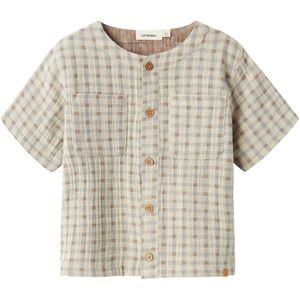 Lil Atelier Overhemd - NmmJoey - Gebleekt zand m. Ruiten - Lil Atelier - 5 jaar (110) - Hemd S/S