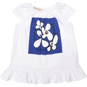 Marni Jurk - Wit/Blauw m. Bloemen - Marni - 68 - Jurk