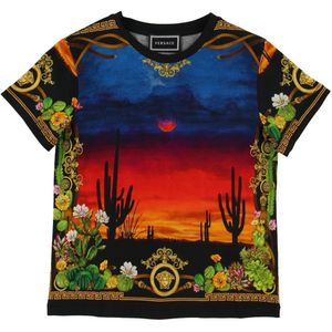Versace T-Shirt - Zwart m. Print - Versace - 5 jaar (110) - T-Shirts