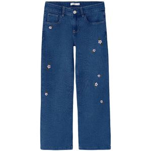 Name It Jeans - NkfRose - Dark Blue Denim m. Bloemen - Name It - 11 jaar (146) - Jeans