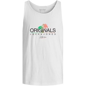 Jack & Jones Tanktop - JorCasey - Bright White m. Palmer - Jack & Jones - 16 jaar (176) - Tanktop