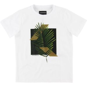 Emporio Armani T-Shirt - Wit m. Palmblad - Emporio Armani - 6 jaar (116) - T-Shirts