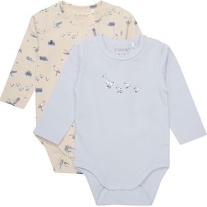 Fixoni Romper l/s - 2-pack - Grijs Dawn - Fixoni - 62 - Romper L/S