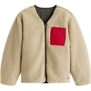 Tommy Hilfiger Fleece Jas - Omkeerbaar - Tin Green/Beige - Tommy Hilfiger - 8 jaar (128) - Fleece Jassen