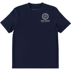 Abercrombie & Fitch - Shirt - Navy / Wit - FOOTHILLS