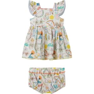 Stella McCartney Kids Jurk m. Bloomers - Wit/Pastel - Stella McCartney Kids - 12 mnd - Jurk