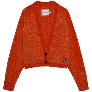 Calvin Klein Cardigan - Fluweel - Chenille - Bijgesneden - Coral - Calvin Klein - 8 jaar (128) - Cardigan