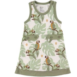 Katvig Jurk - Groen m. Papegaaien - Katvig - 1 jaar (80) - Jurk