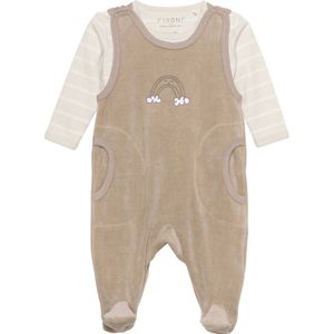 Fixoni Romper m. Voetjes m. Romper l/s - Fluweel - Dune - Fixoni - 56 - Boxpak