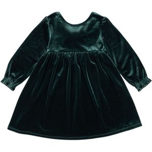 Konges Sløjd Velours Jurk - Gia Bow - Dennenbos - Konges Sløjd - 2 jaar (92) - Jurk