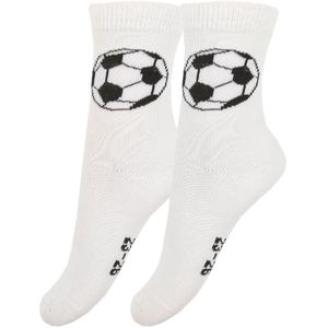 Fuzzies Sokken - 2-pack - Wit m. Voetballen - Fuzzies - 17/19 - Sokken
