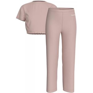 Calvin Klein Pyjama set - Rib - Perzikzweep - Calvin Klein - 14-16 jaar (164-176) - Pyjama - Tweedelig