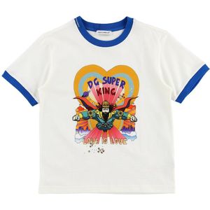 Dolce & Gabbana T-Shirt - Superhero - Wit m. Koning - Dolce & Gabbana - 6 jaar (116) - T-Shirts