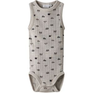 Name It Romper mouwloos - Wol - Rib - NbmWang - Parelmoer Cloud/ - Name It - 50 - Romper Mouwloos