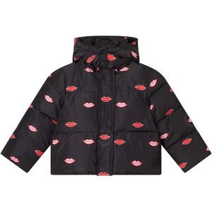 Stella McCartney Kids Gevoerde Jas - Zwart m. Lippen - Stella McCartney Kids - 12 jaar (152) - Donsjassen