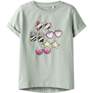 Name It T-Shirt - NmfVix - Aqua Grijs/Bril - Name It - 3 jaar (98) - T-Shirts