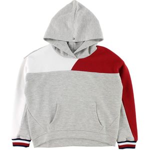 Tommy Hilfiger Hoodie - Grijs Gevlekt m. Rood/Wit - Tommy Hilfiger - 8 jaar (128) - Hoodie