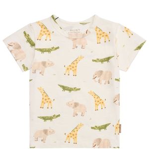 T-shirt - All-over Patroon - Jersey - Ronde Hals - Kwartmouw