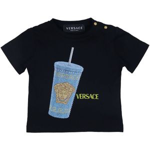 Versace T-Shirt - Zwart m. Print - Versace - 9-12 mnd - T-Shirts